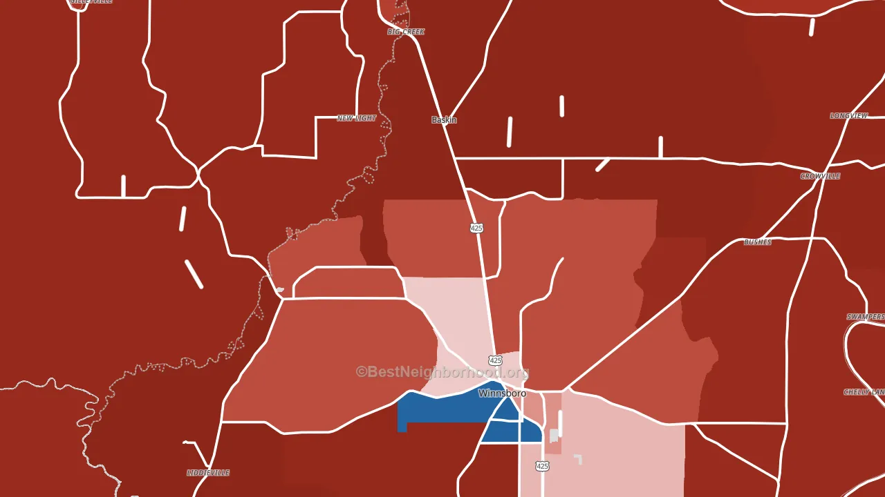 New Light, LA block-group political-lean map