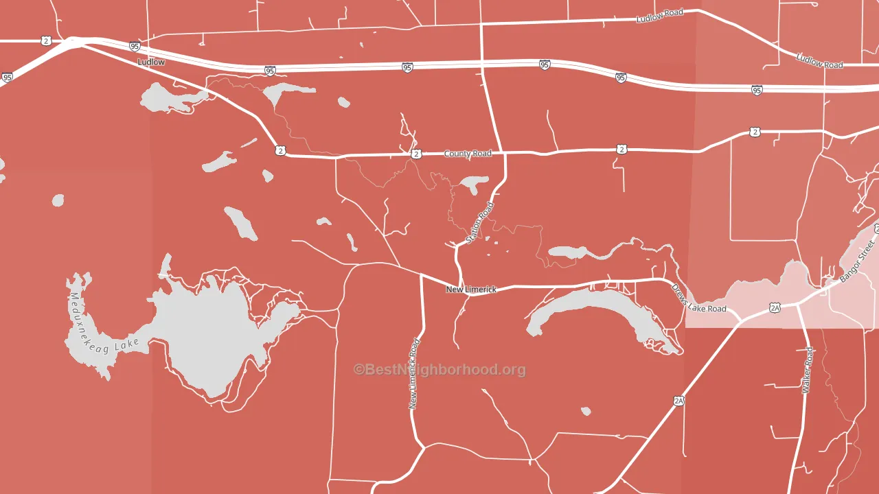 New Limerick, ME block-group political-lean map