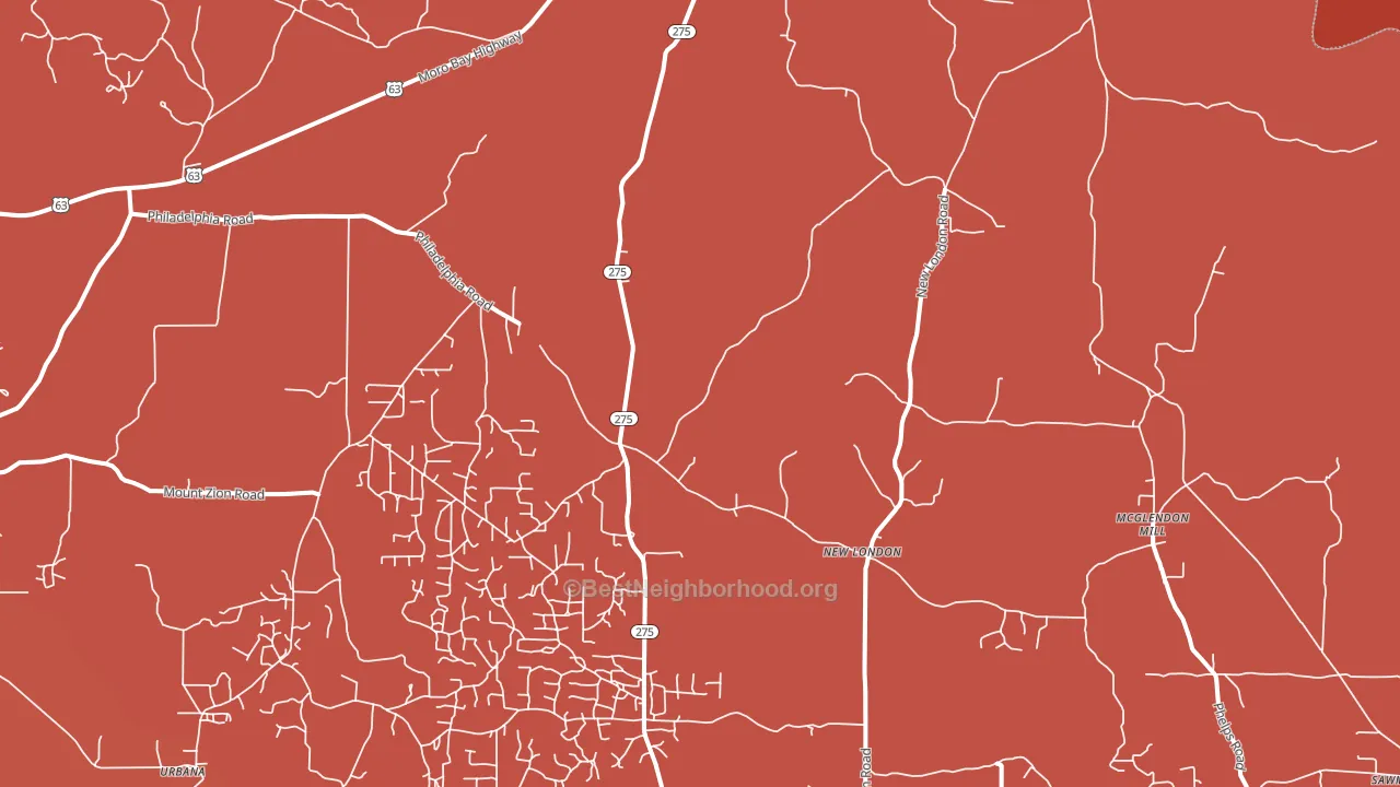 New London, AR block-group political-lean map