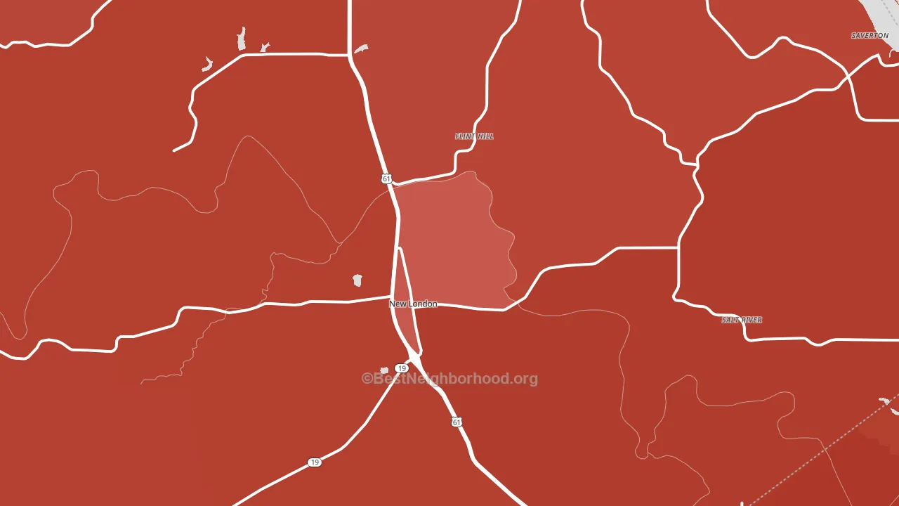 New London, MO block-group political-lean map