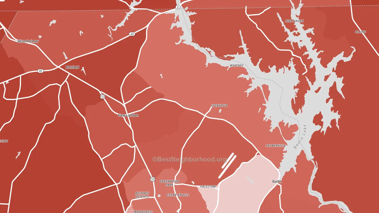 New London, NC block-group political-lean map