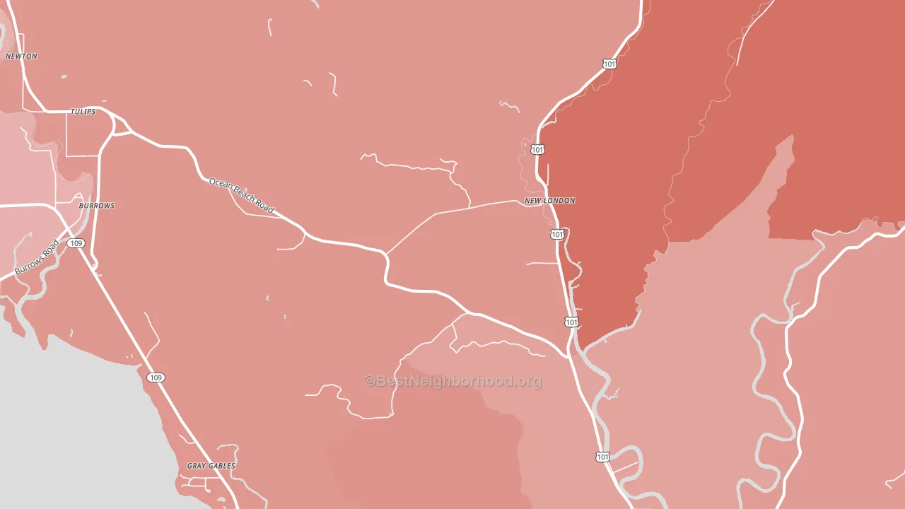 New London, WA block-group political-lean map