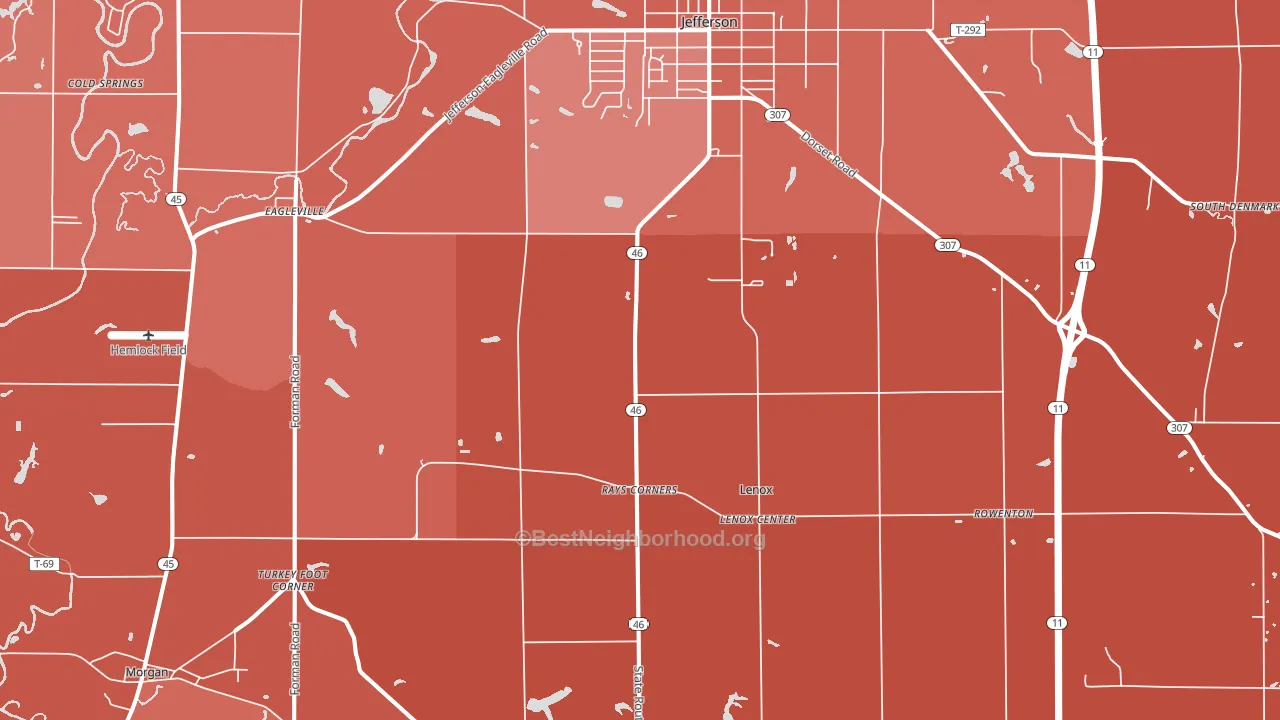 New Lyme, OH block-group political-lean map