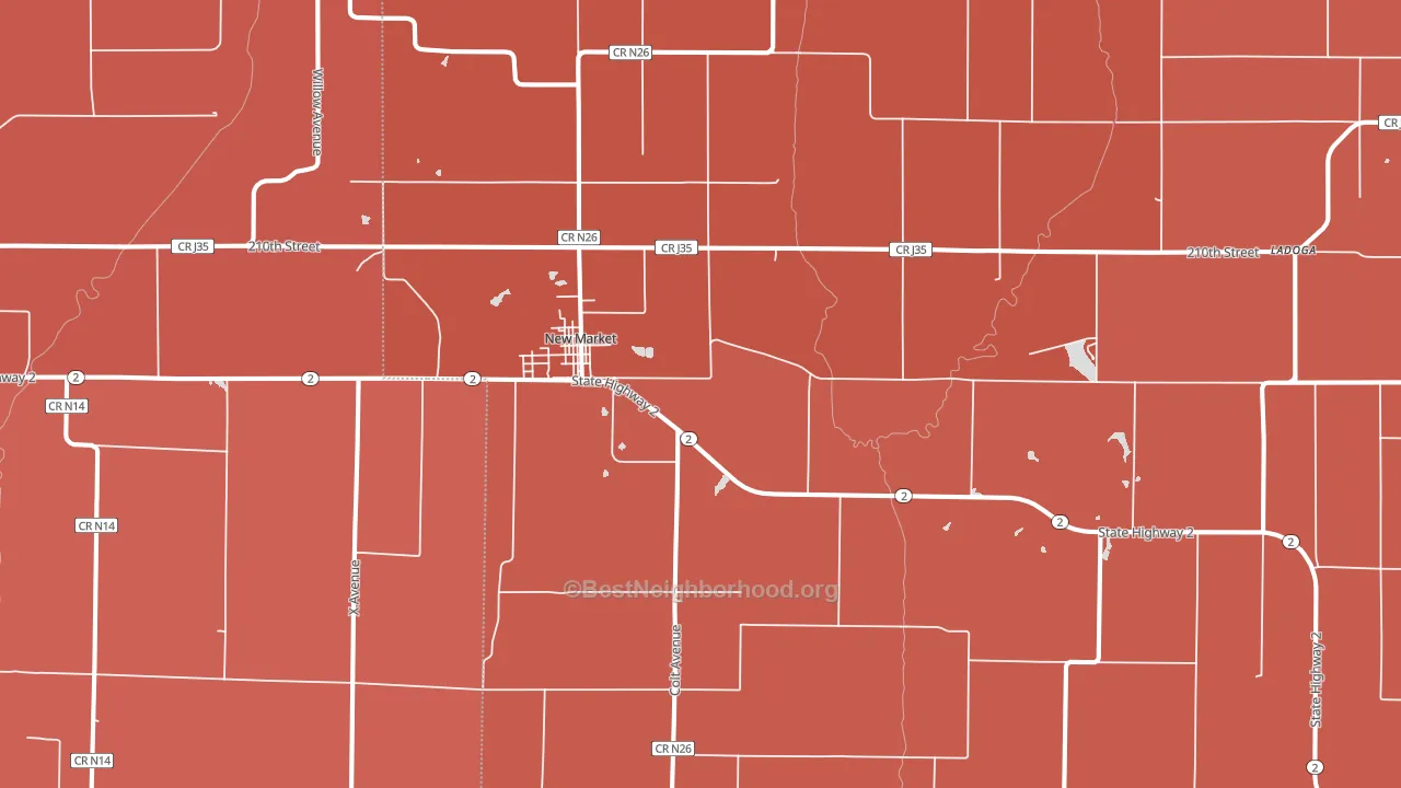 New Market, IA block-group political-lean map