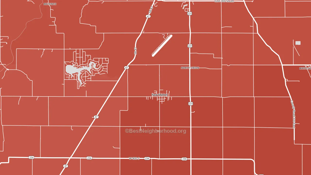 New Market, IN block-group political-lean map