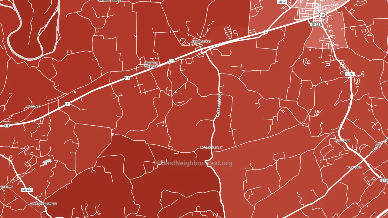 New Market, TN block-group political-lean map