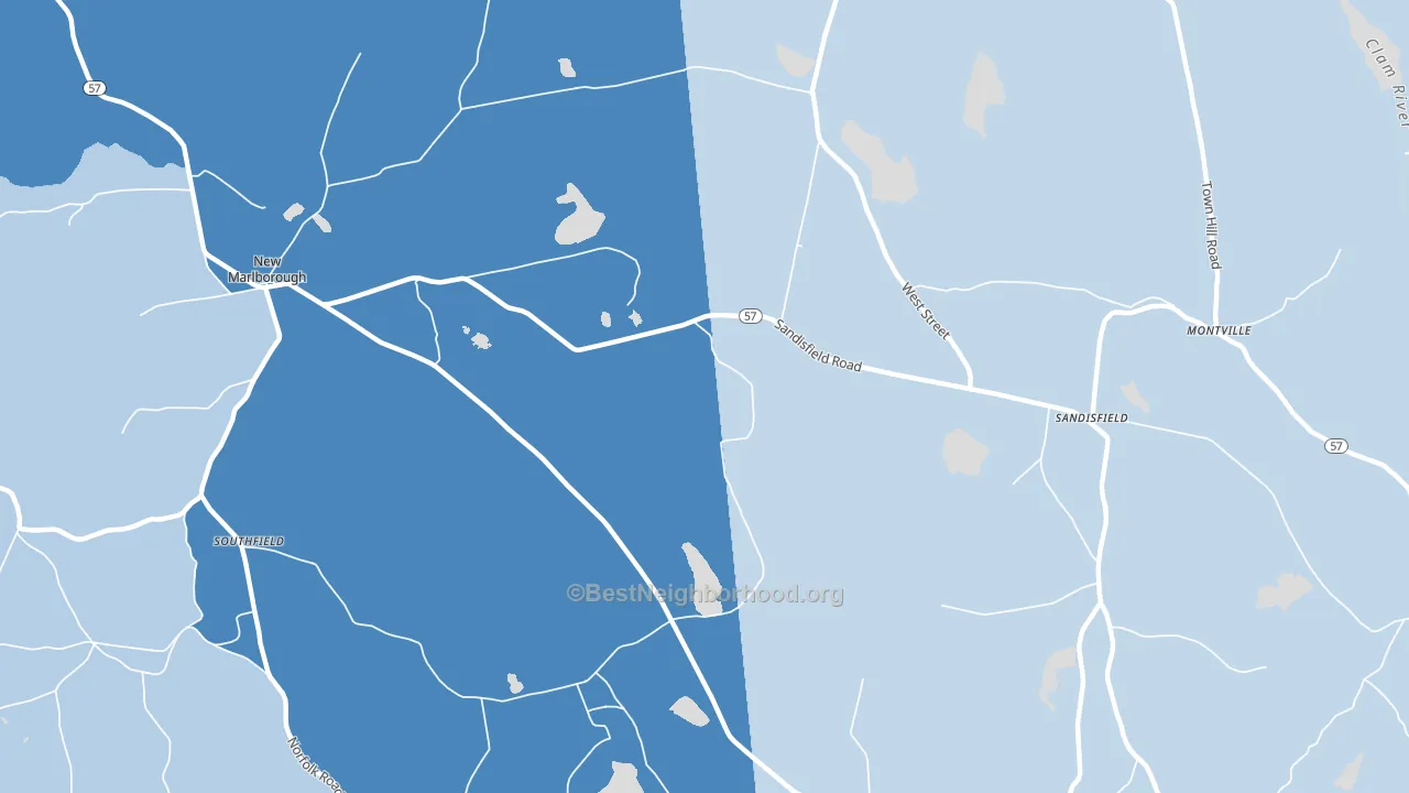 New Marlboro, MA block-group political-lean map