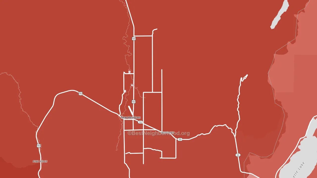 New Meadows, ID block-group political-lean map