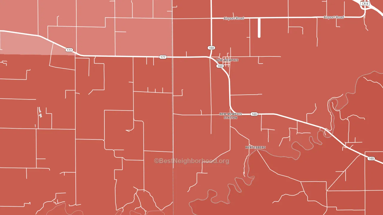 New Memphis, IL block-group political-lean map