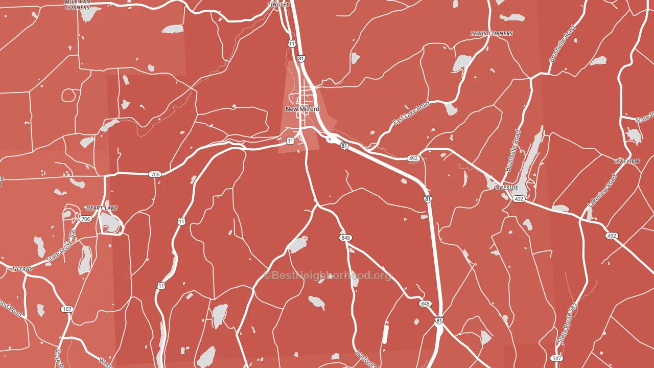 New Milford, PA block-group political-lean map
