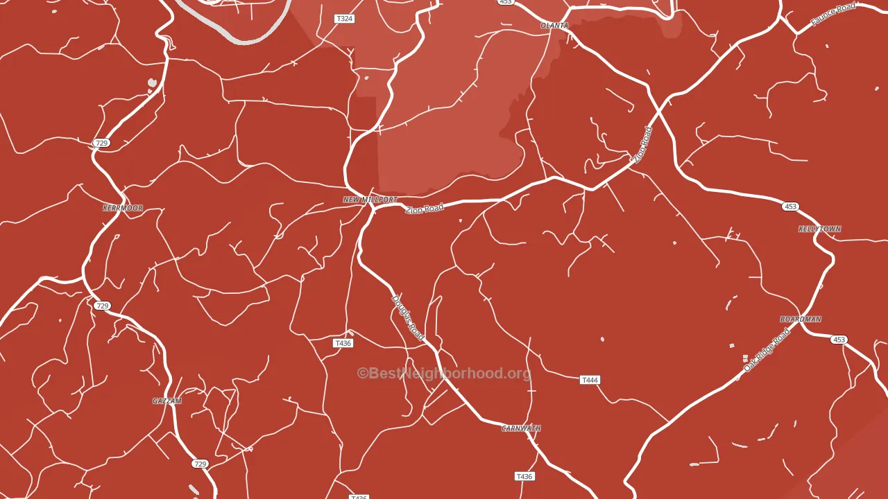 New Millport, PA block-group political-lean map