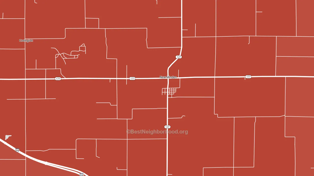 New Minden, IL block-group political-lean map