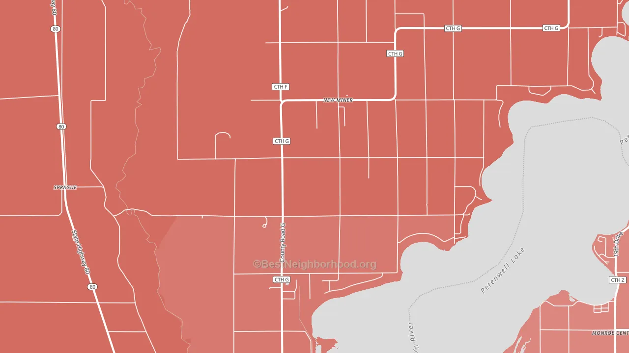 New Miner, WI block-group political-lean map