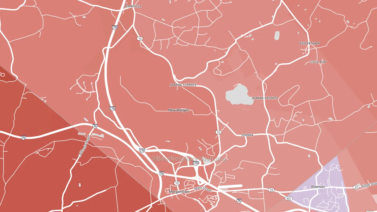 New Morgan, PA block-group political-lean map