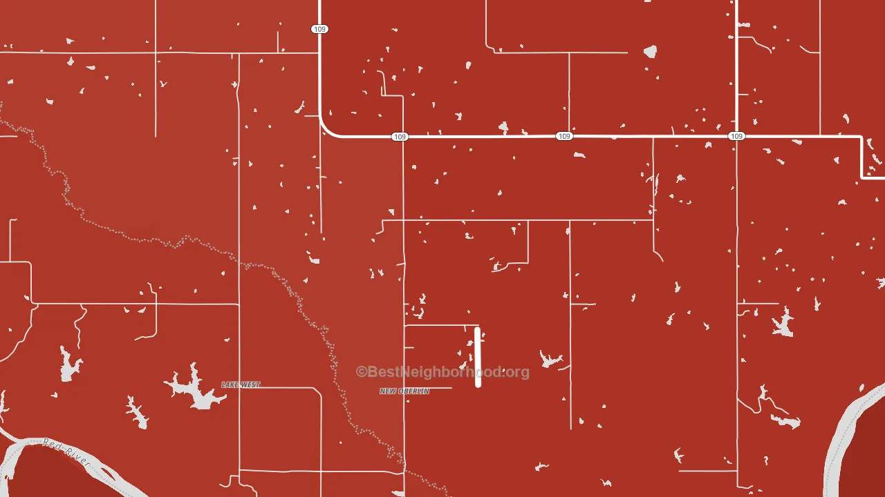 New Oberlin, OK block-group political-lean map