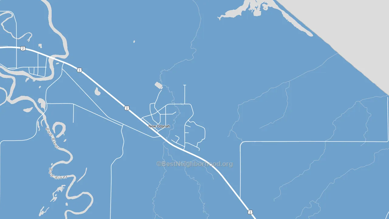 New Odanah, WI block-group political-lean map