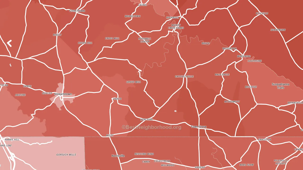 New Park, PA block-group political-lean map