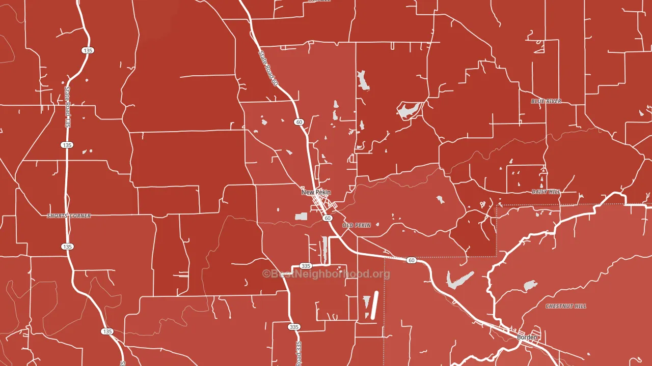 New Pekin, IN block-group political-lean map