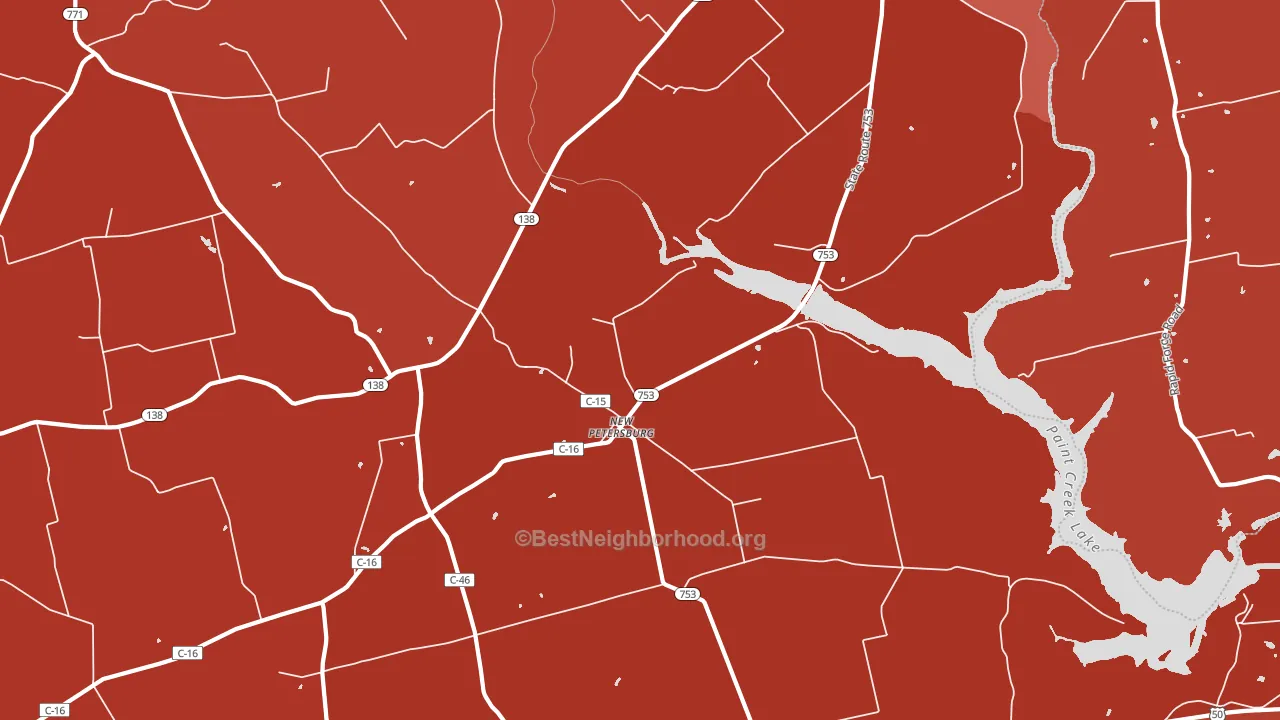 New Petersburg, OH block-group political-lean map