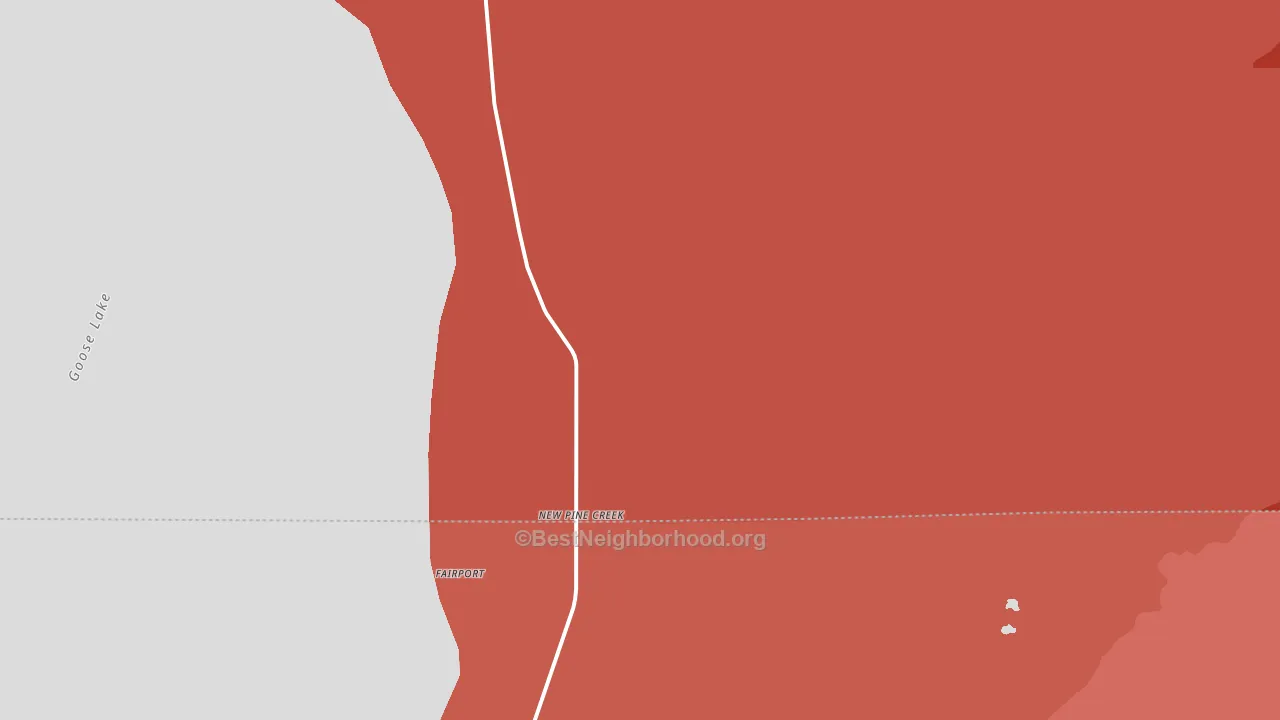 New Pine Creek, OR block-group political-lean map