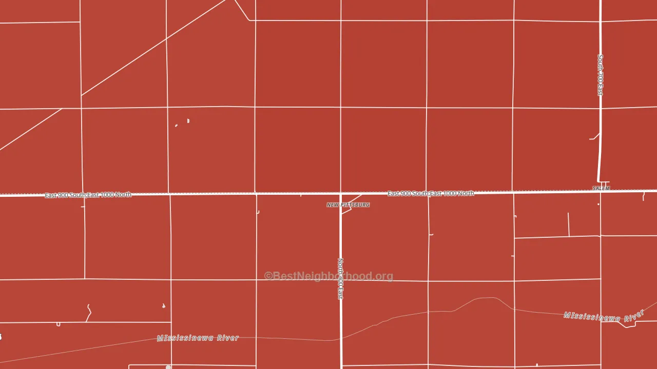 New Pittsburg, IN block-group political-lean map