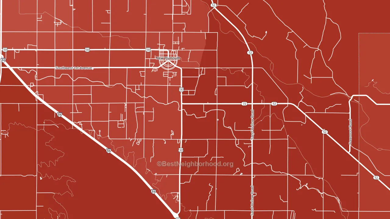 New Plymouth, ID block-group political-lean map