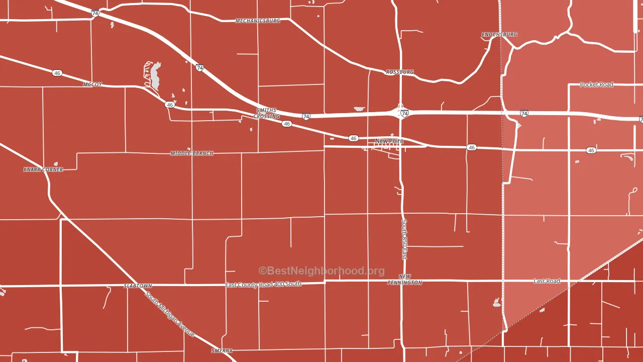 New Point, IN block-group political-lean map