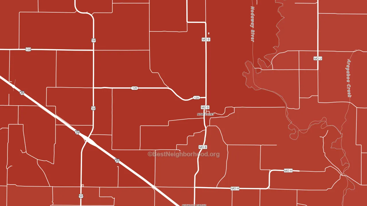 New Point, MO block-group political-lean map