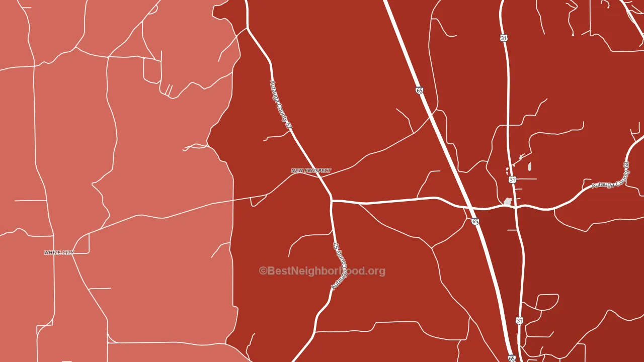 New Prospect, AL block-group political-lean map