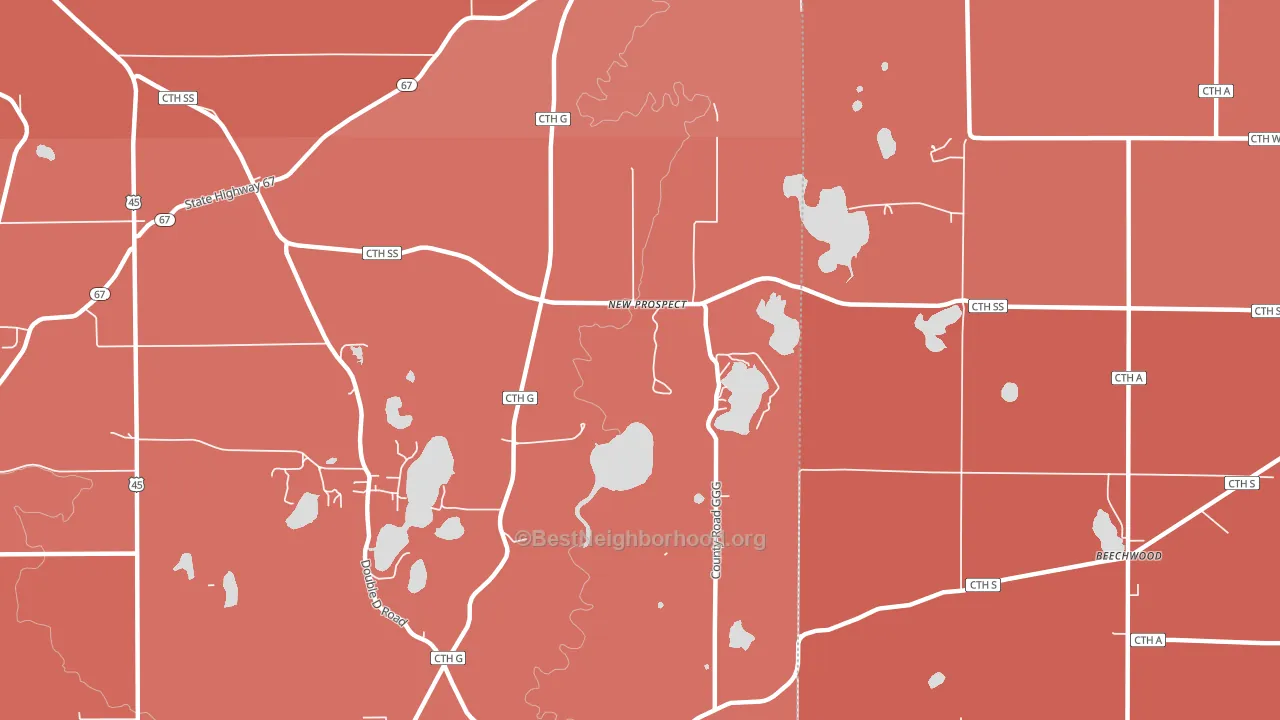 New Prospect, WI block-group political-lean map