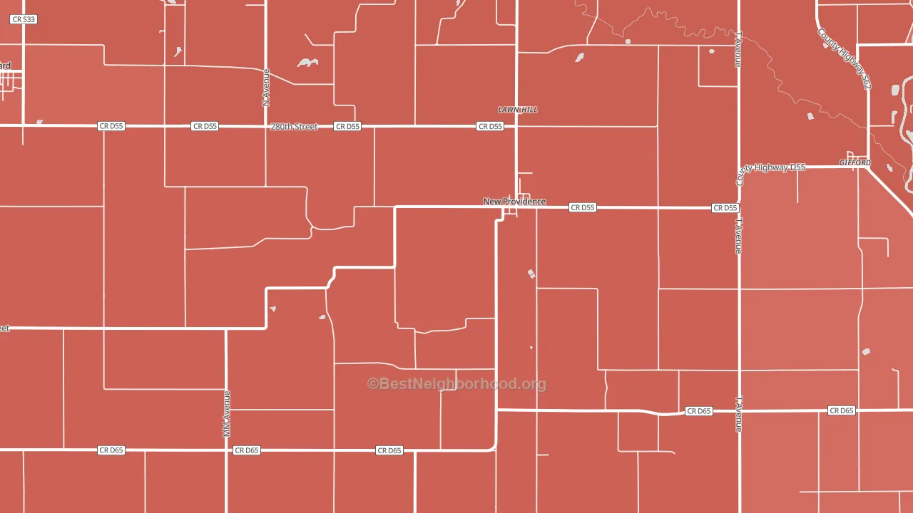 New Providence, IA block-group political-lean map