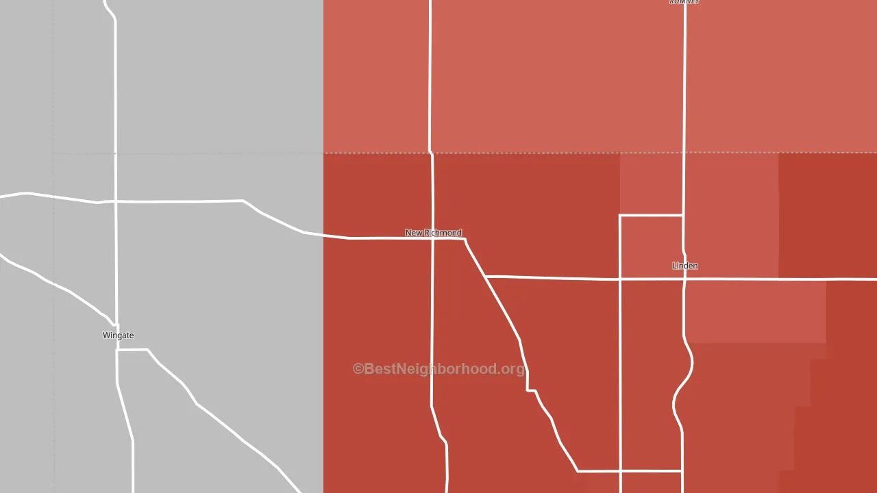 New Richmond, IN block-group political-lean map