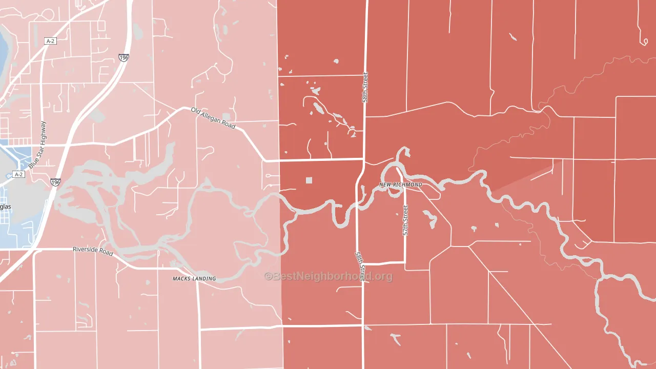 New Richmond, MI block-group political-lean map
