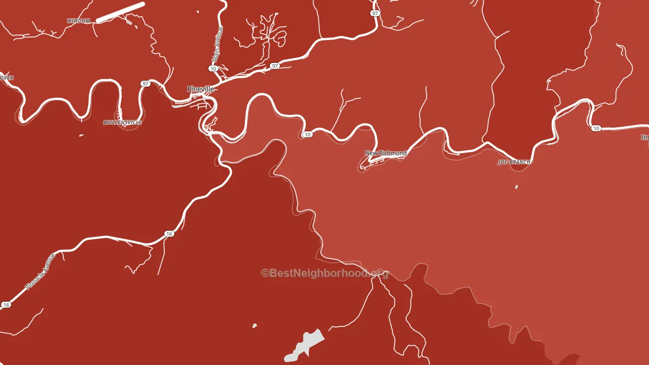 New Richmond, WV block-group political-lean map