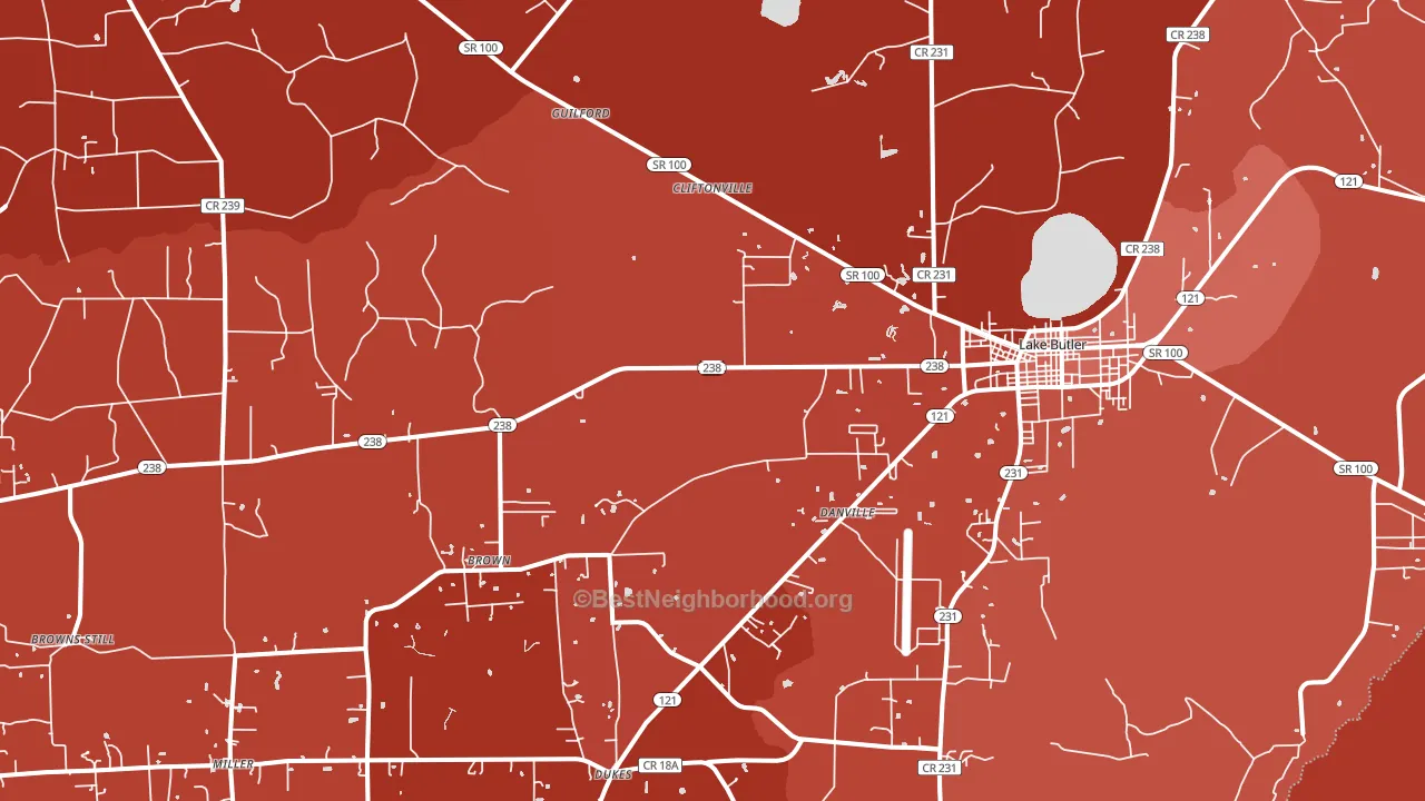 New River, FL block-group political-lean map