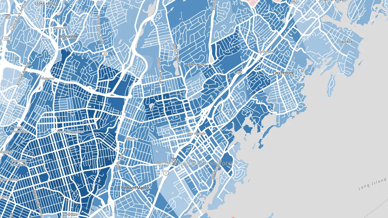 New Rochelle, NY block-group political-lean map
