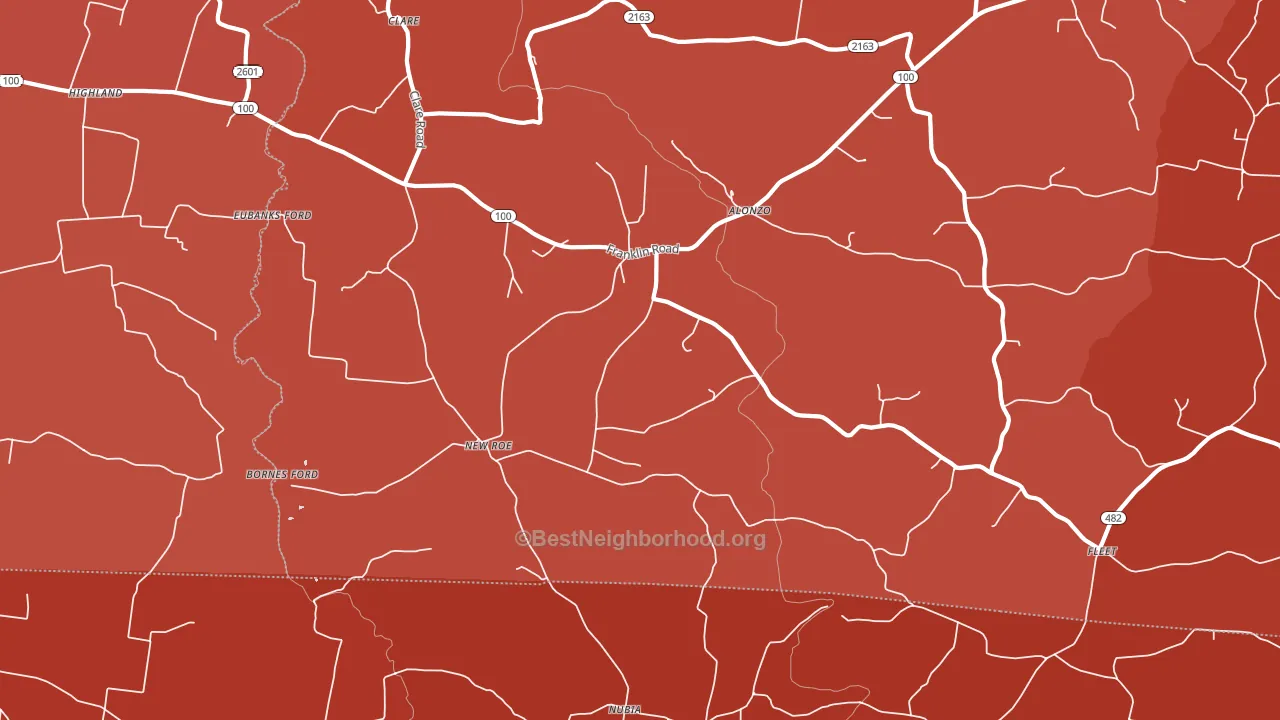 New Roe, KY block-group political-lean map