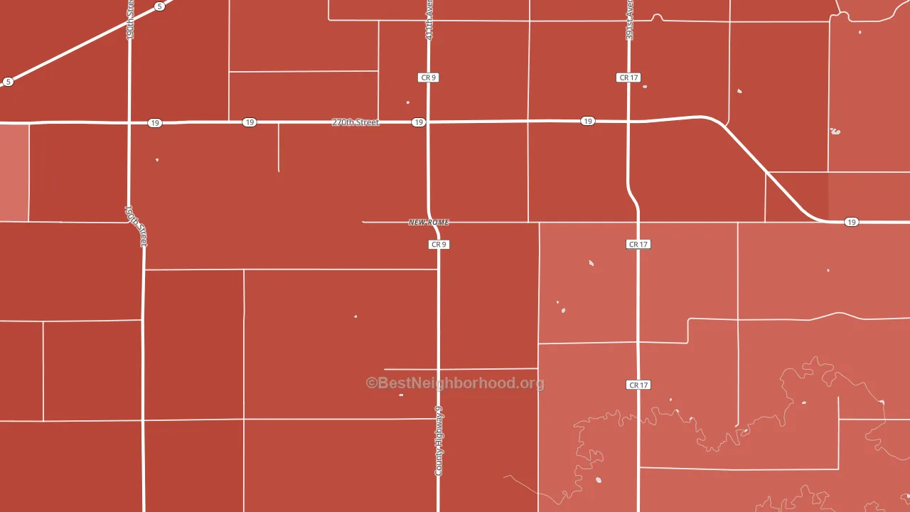 New Rome, MN block-group political-lean map
