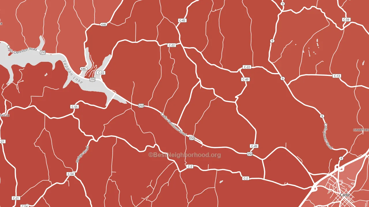 New Rumley, OH block-group political-lean map