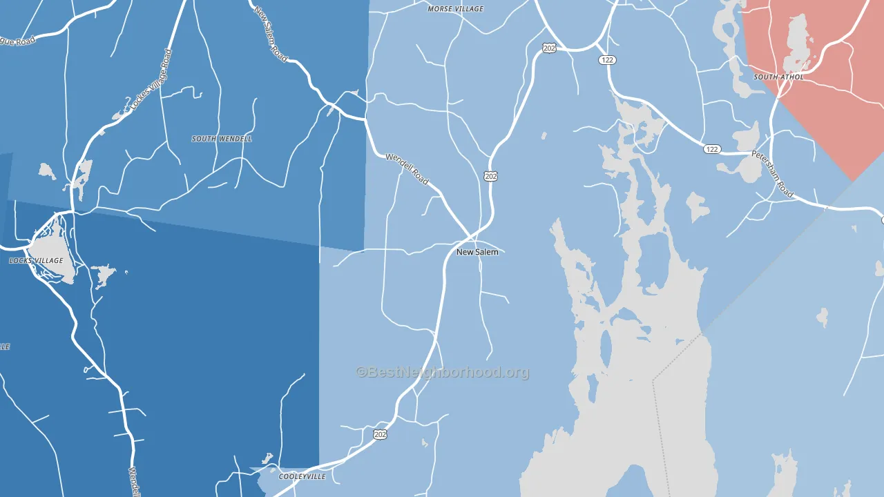 New Salem, MA block-group political-lean map
