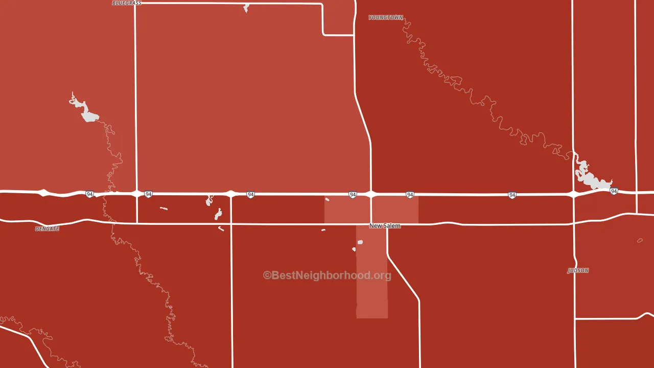 New Salem, ND block-group political-lean map