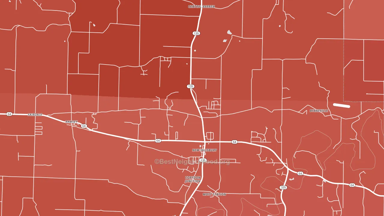 New Salisbury, IN block-group political-lean map