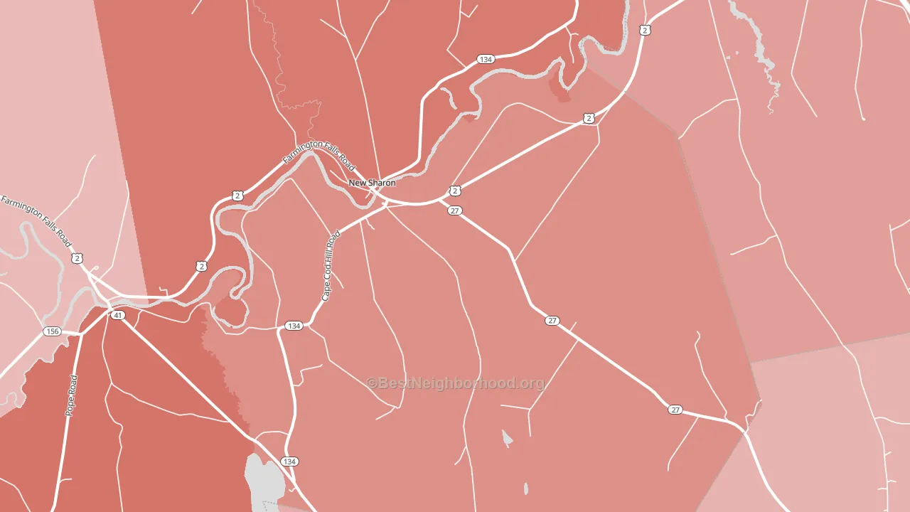 New Sharon, ME block-group political-lean map
