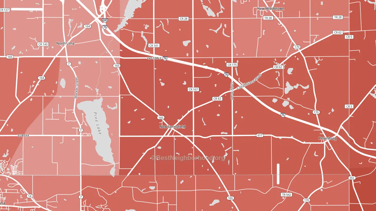 New Springfield, OH block-group political-lean map