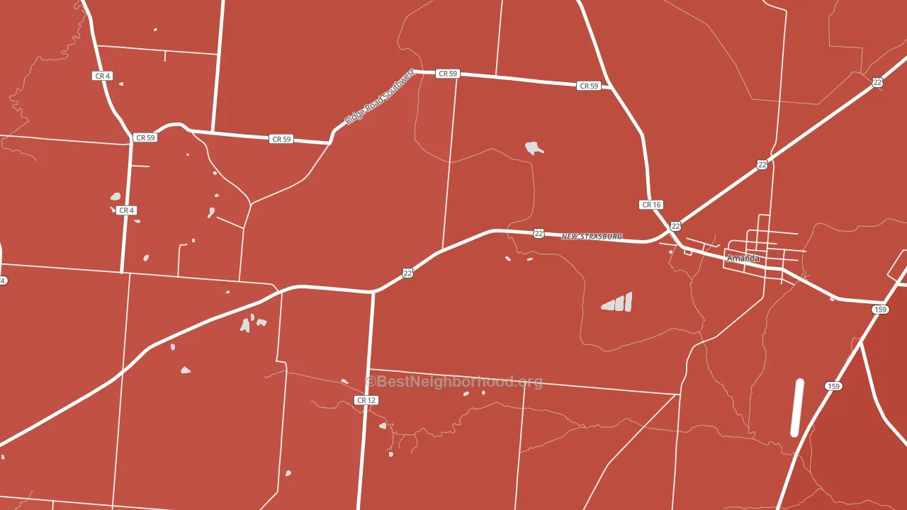 New Strasburg, OH block-group political-lean map