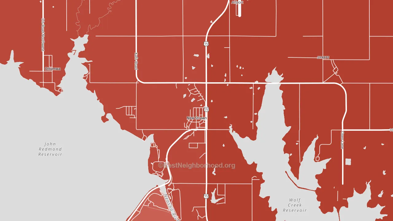 New Strawn, KS block-group political-lean map