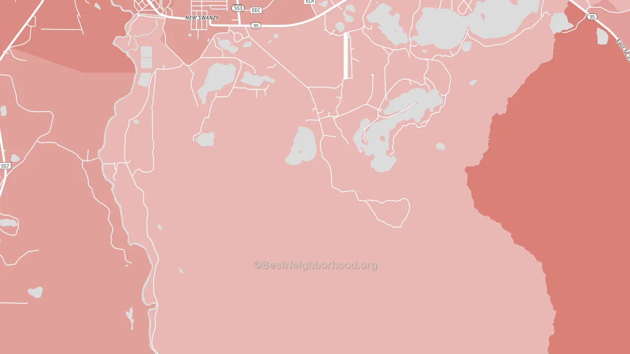 New Swanzy, MI block-group political-lean map