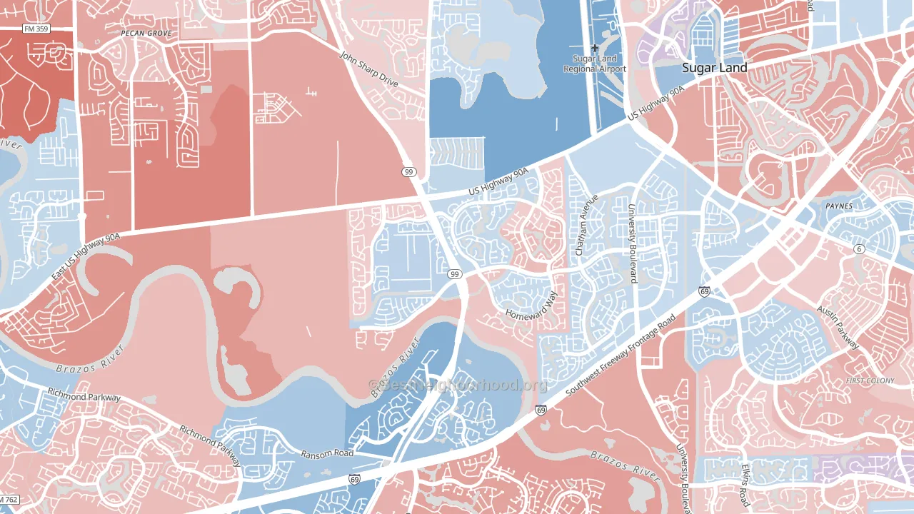 New Territory, TX block-group political-lean map