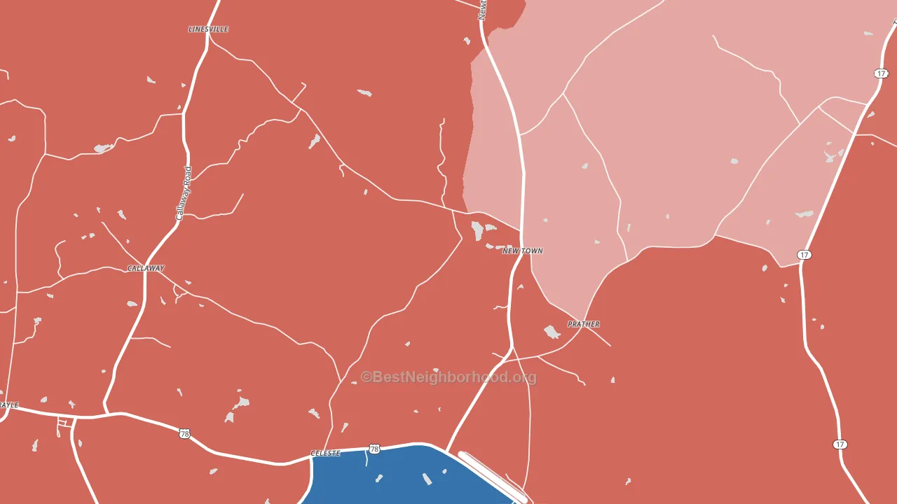 New Town, GA block-group political-lean map