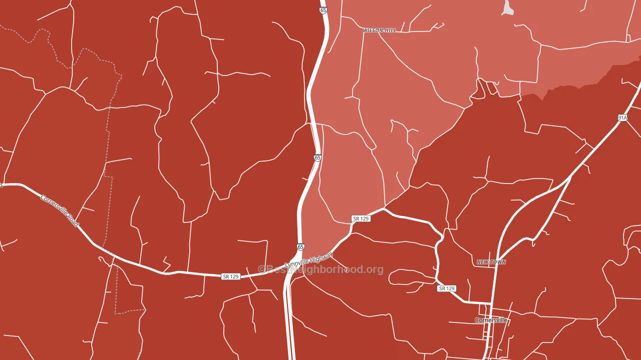 New Town, TN block-group political-lean map
